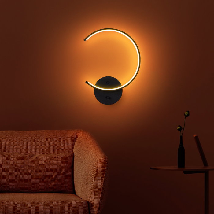 Opviq Moon - 13328 Lámpara de pared negra con LED integral Opviq Moon - 13328 Lámpara de pared negra con LED integral